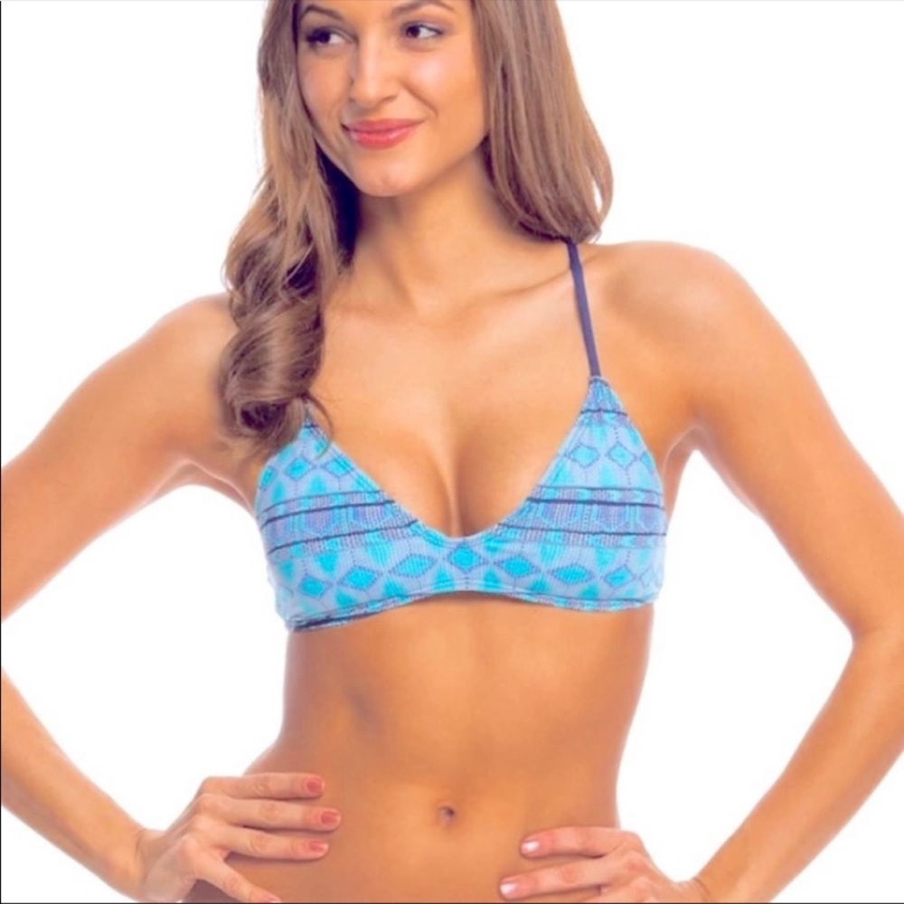 Carve Designs Tamarindo Bikini Top Blue Mosaic Size XS Excellent Used Condition